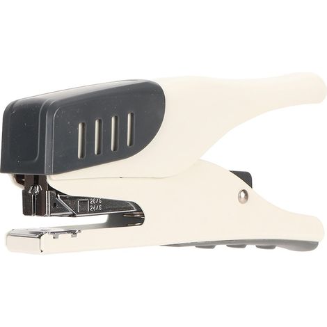 Agrafeuse de bureau ergonomique, 100 agrafes, capacité de 20 feuilles, antidérapante, blanche, pour usage scolaire (1/5)
