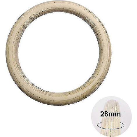 Anneaux de gymnastique en bois, 1 pièce, équipement d'entraînement pour le renforcement musculaire, le cross-training, les tractions et les dips, 28 mm/32 mm (1/4)