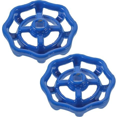 Lot de 2 poignées de rechange pour robinet à guillotine, poignée de robinet à volant en métal et poignée de robinet de gouttière-6.10X6.10X1.50CM-Blue (1/3)