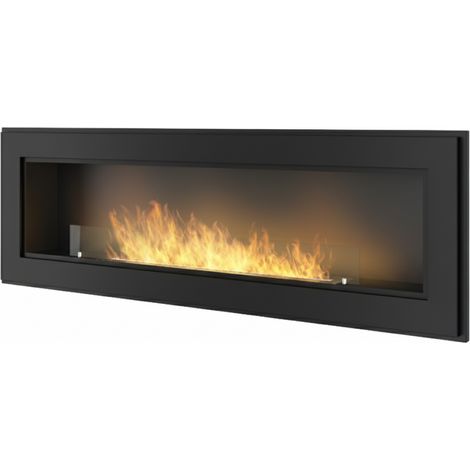 Caminetto a Bioetanolo Frame 1500 SimpleFire da incasso con Vetro - Nero Opaco