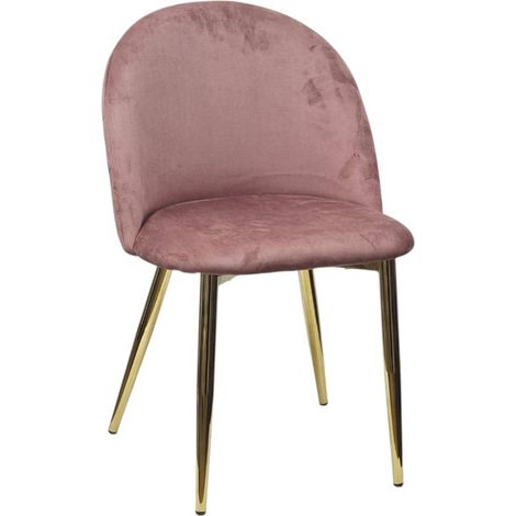 Sedia Velvet in Velluto Rosa Antico Gambe Robuste Effetto Oro
