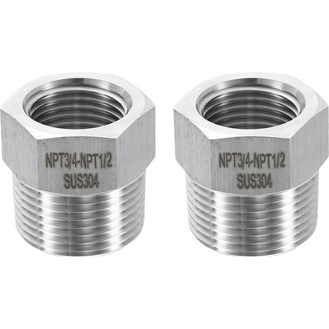 2Pcs 304 Inox Acier Réducteur Douille pour Air Eau Huile Gaz Tube (1/5)