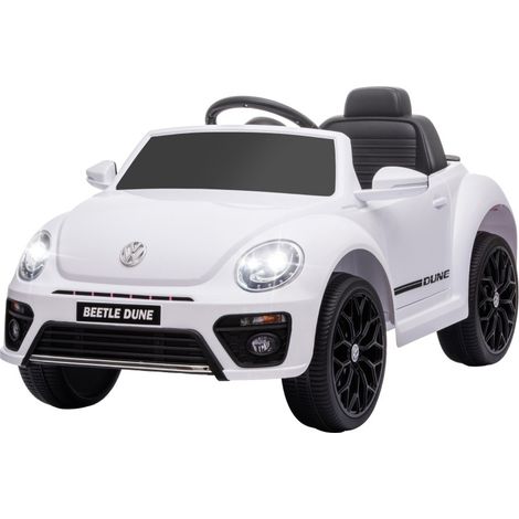 Voiture électrique enfant VW Coccinelle avec télécommande, musique, 3-5 km/h, blanc (1/5)