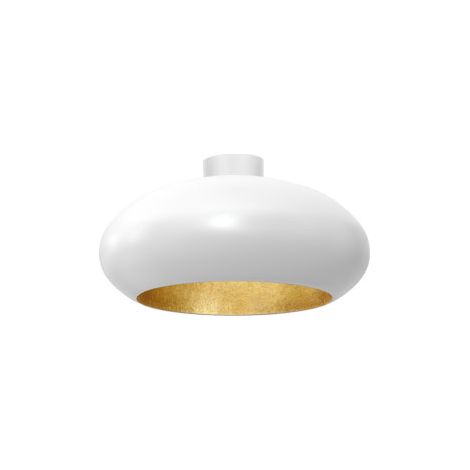 Plafoniera ovale bianca interno oro Compo E27 15W Luminex