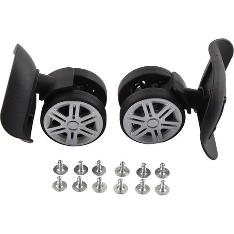 1 Paire de roues de remplacement pour valise, roulettes pivotantes silencieuses, pièces de réparation pour chariot de bagages (1/5)