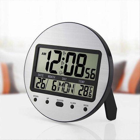 Horloge calendrier blanche à fixer au mur ou à poser sur un bureau (1/5)