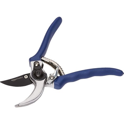 Sécateur professionnel à lames croisées, ciseaux de jardin, ciseaux à main en acier de 20 cm, résistants à la rouille avec poignée ergonomique antidérapante pour la taille des plantes et des arbustes. (1/4)