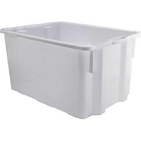 Vasque rectangulaire inox 55x43x31 cm – Résistante en polyéthylène haute densité – Anses latérales pour transport facile – Empilable