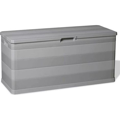 Coffre de rangement polypropylène gris clair Tinoa 117cm (1/5)