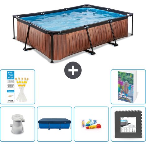 Exit-toys Piscina Exit Rectangular - Efecto madera - 300x200x65 cm - 7-piezas  S317 (1/5)