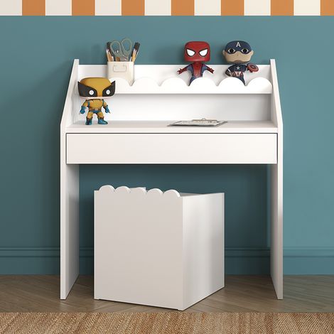 Scrivania a 1 cassetto con sedia Bellamy Book Nook Bianco