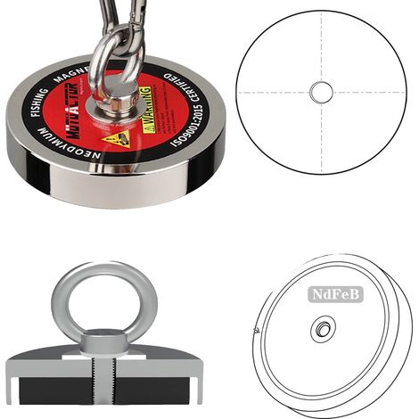 Rettungsmagnet, Neodym-Magnet, hohe Zugkraft, 450KG, magnetische Zugkraft (1/2)