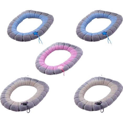 Protège-Toilette - Housse Rembourrée Épaisse Extensible - Pour Abattant Standard - Lot de 5 (1/5)