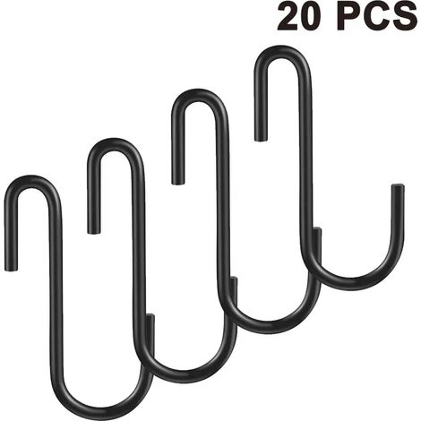 20 Ganci a forma di S robusti per appendere utensili da cucina, asciugamani, abbigliamento, piante e attrezzi da giardinaggio (1/4)