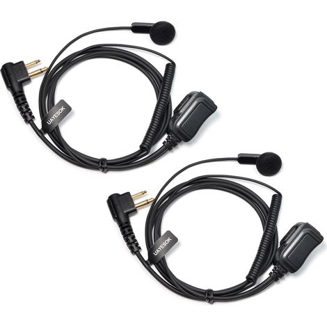 Radio Earpiece for DP1400 CP040 CP200 GP88 GP88 XT420 XT460 CLS1410 PD405 PD505 G15 G18 Surveillance Kit with 2 Pin PTT Mic (2 Pcs) (1/5)