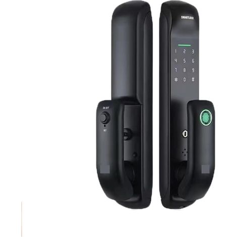 Serrure de porte intelligente Serrure de porte intelligente électronique Tuya WiFi ou TTlock APP panneau givré serrure d'empreintes digitales/mot de passe/carte IC/clé déverrouiller for la maison ( Co (1/5)