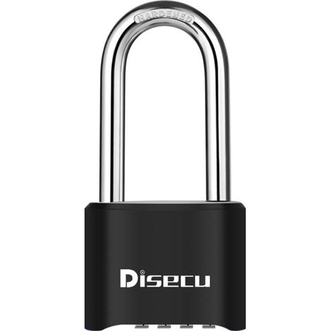 Cadenas à combinaison 4 chiffres robuste, 1 pièce, anneau de 6,5 cm, extérieur étanche, idéal pour casiers scolaires, vestiaires, box de stockage, clôtures, portails et coffres à outils (bleu) (1/4)