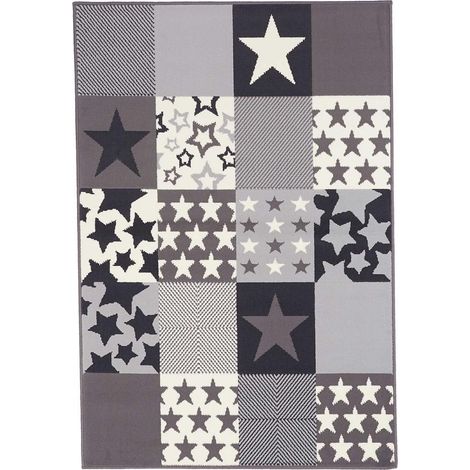 Tapis enfant tissé 80x150 crème rectangle LYN1 CARETOILE (1/4)