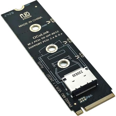 Adaptateur M.2 NVMe vers OCuLink, SFF-8612 vers Carte de Montage NVMe pour GPU eGPU et SSD M.2 NGFF 2230 2242 2260 2280 (1/5)