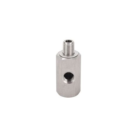 Sensor de presión de aceite M10x1.0 con adaptador en T y manómetro de turbo – acero inoxidable, línea de suministro del motor