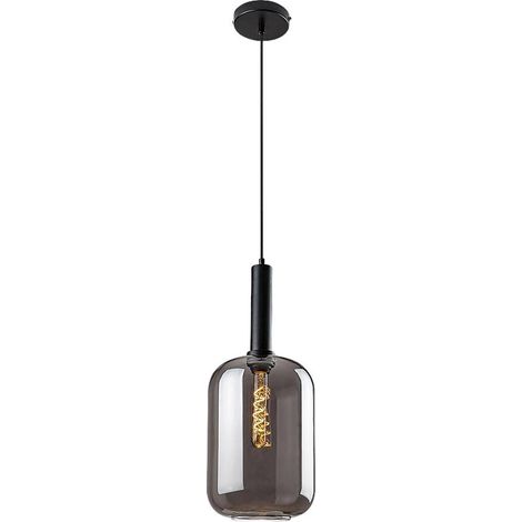 Lampada sospesa Lissandra Metal Matt Black Tinted E27 1 x Max.40W H: 210 cm Ø21,5 cm Dimmabile (1/5)
