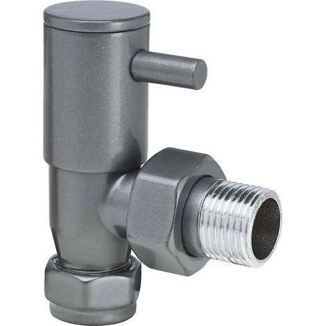 Scuro Angled Modern Style Grey Finish Radiator Valves Ex-Bathstore (1/4)