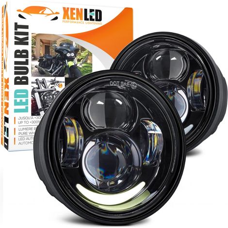 Paire Optiques Full LED Harley Davidson FAT BOB FXDF - XENLED - 45W - 1770Lms RMS - 4.65