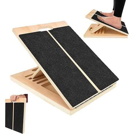 Balance Board in legno, estensore MOLLE regolabile con 5 angoli di inclinazione, tavola inclinata professionale, balance board portatile, piastra di inclinazione antiscivolo regolabile (1/4)