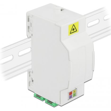 Delock Caja de conexiÃ³n de fibra Ã³ptica para carril DIN 4 x SC Simplex o LC Duplex