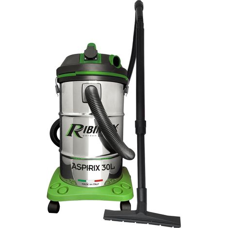 ASPIRAPOLVERE ASPIRALIQUIDI BIDONE INOX 30Lt PRESA AUTOMATICA 1200W RIBIMEX