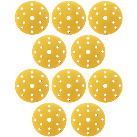 Lot de 10 disques abrasifs auto-agrippants de 150 mm (6 pouces) avec 15 trous. (1/5)