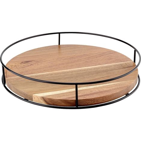 1 Plateau tournant, Bois massif, 30,5 cm, Étagère à épices, Rotatif, Cuisine, Réfrigérateur (1/5)