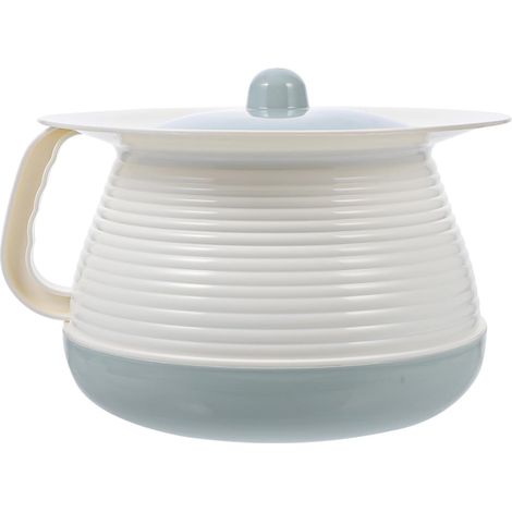 Bettpfanne aus Kunststoff – 1 Stück – Bruchsicheres Material – Geruchsdichter Deckel und Griff – Für Erwachsene und Senioren – 21 x 21 x 13 cm (1/5)