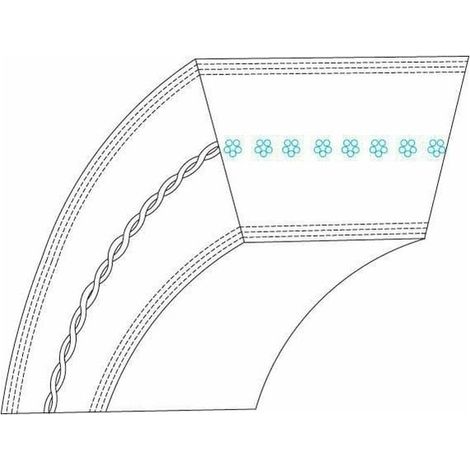 Courroie Trapézoïdale - 1 Pièce - Pour Tondeuse Thermique Tractée - Référence 75404312 - Longueur 1020 mm (1/2)