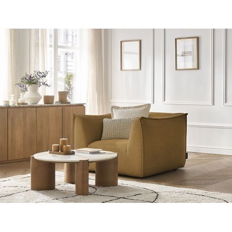 BOBOCHIC - Fauteuil GIORGIA velours côtelé Jaune (1/5)