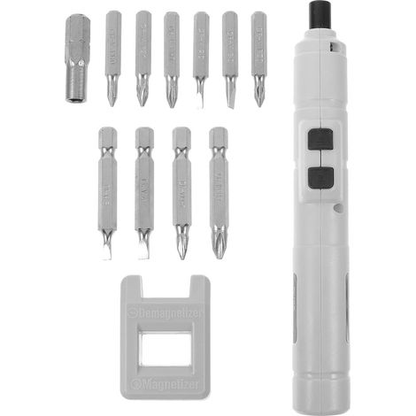 Mini Tournevis Électrique Rechargeable 1100mah Rotation Manuelle Léger en Plastique et Acier Allié Kit 10 Embouts pour Réparation Électronique et Domestique (1/5)