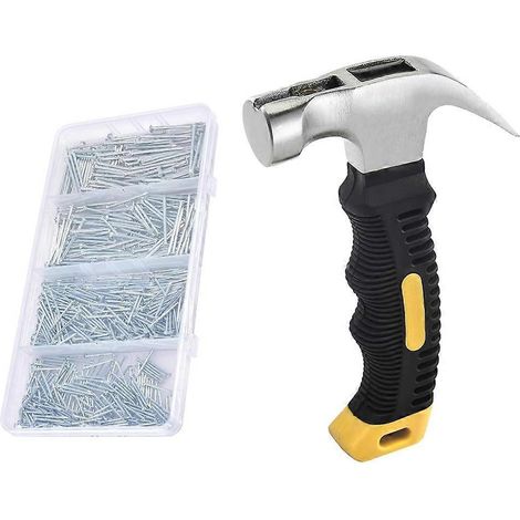 Sortiment Nagelsets mit 8-Unzen-Hammer und 650 kleinen Nägeln für Heimwerkerprojekte (1/5)