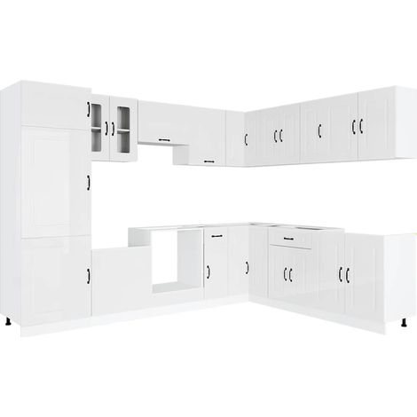 Maison Exclusive - Mueble cocina Kalmar blanco brillo 14 pzas mad (1/5)