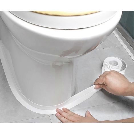 Bande d'étanchéité auto-adhésive pour toilettes et baignoire, joint d'étanchéité, carrelage, profilé d'angle et douche (1/5)