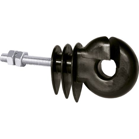 ISOLATORE AD ANELLO NERO CON VITE PER FERRO pz. 25