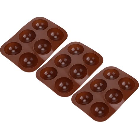 Stück Silikon-Backform mit 6 Mulden, halbkugelförmige Schokoladenbombenform für Kuchen und Pudding (1/5)