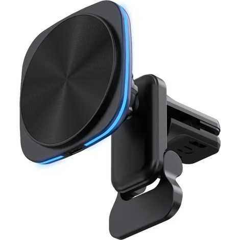 Chargeur magnétique sans fil pour téléphone portable en voiture, support magnétique pour téléphone portable, charge rapide Qi, chargeur multifonctionnel USB-C (1/5)