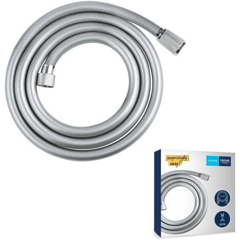VitalioFlex Comfort flexible bathroom shower hose, 1750mm shower hose, kink-resistant, glossy finish, 1/2" universal threaded connection, chrome, 28745002 (Imported from Germany) (1/5)