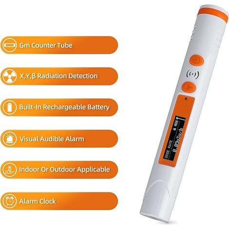 Détecteur de radiation nucléaire portable FS-1000, compteur Geiger, mesure des rayons X, Y, β, alarme visuelle et sonore, batterie rechargeable (1/5)