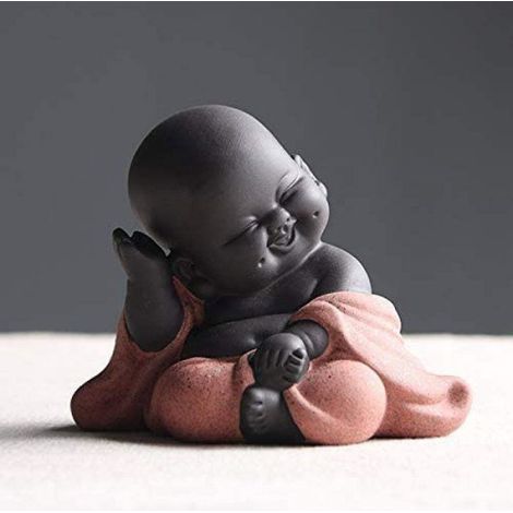 Figurine - - Petite Statue Bouddha - Céramique - 8 cm - Décoration Thé