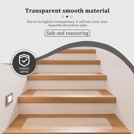 15 Stück selbstklebende rutschfeste Treppenstufenstreifen aus Holz für mehr Sicherheit im Innenbereich transparente rutschfeste Streifen auch für 10 (1/4)