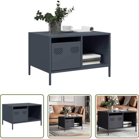 Wohnzimmer - Couchtisch Anthrazit 68,5x50x43,5 cm Kaltgewalzter Stahl (1/5)