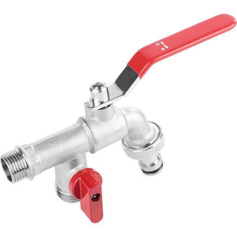 Robinet à double valve, robinet d'eau de remplacement, conservateur en laiton portable pour jardin, maison et extérieur (1/5)