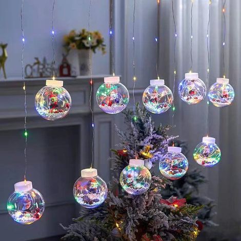 Guirlande Lumineuse En Cascade - Boules De Noël LED - Décoration Intérieure Pour Arbre De Noël Et Fenêtres - 300 Cm - Alimentation Sur Piles (1/5)