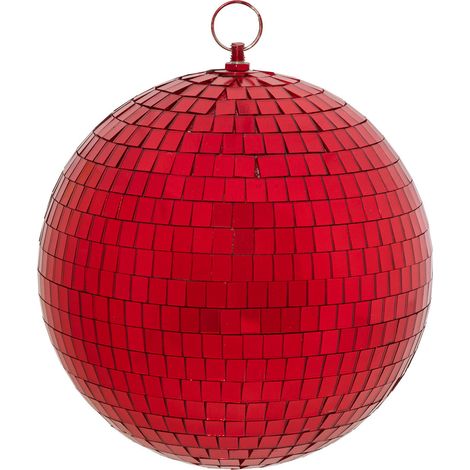 Boule disco verre D.20cm rouge - Feeric lights & christmas (1/3)